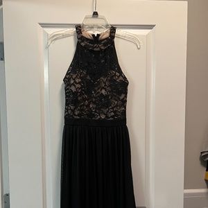 Black cocktail dress with lace - Size 7/8 but fits like a Small